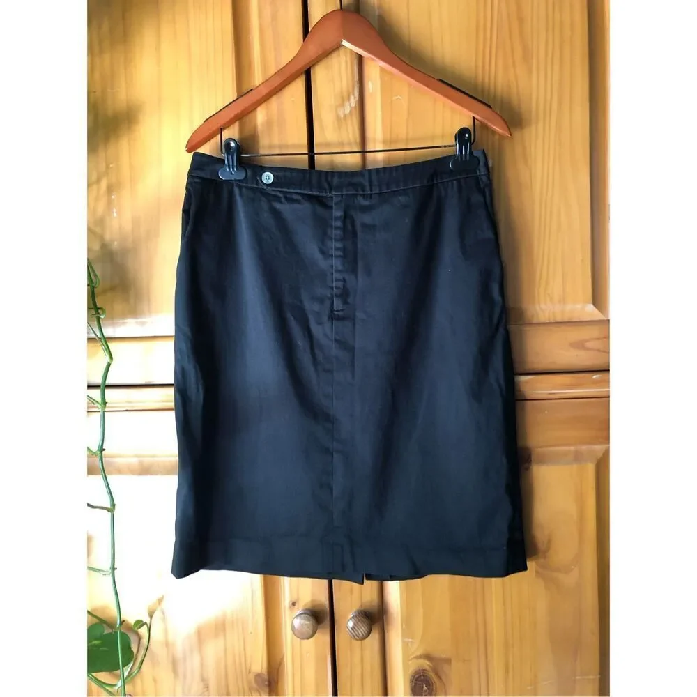 Lauren Ralph Lauren Black Pencil Skirt Size 10 Stretch Cotton